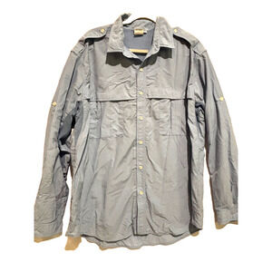 Solumbra Men's Ultimate Adventure Shirt Mesh Underarms sz XL Blue Sun Protection